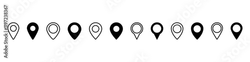 Location pin icons.Location pin icon collection.Vector illustration.