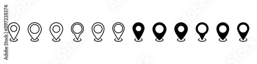 Location pin icons.Location pin icon collection.Vector illustration.