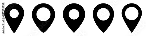 Location pin icons.Location pin icon collection.Vector illustration.