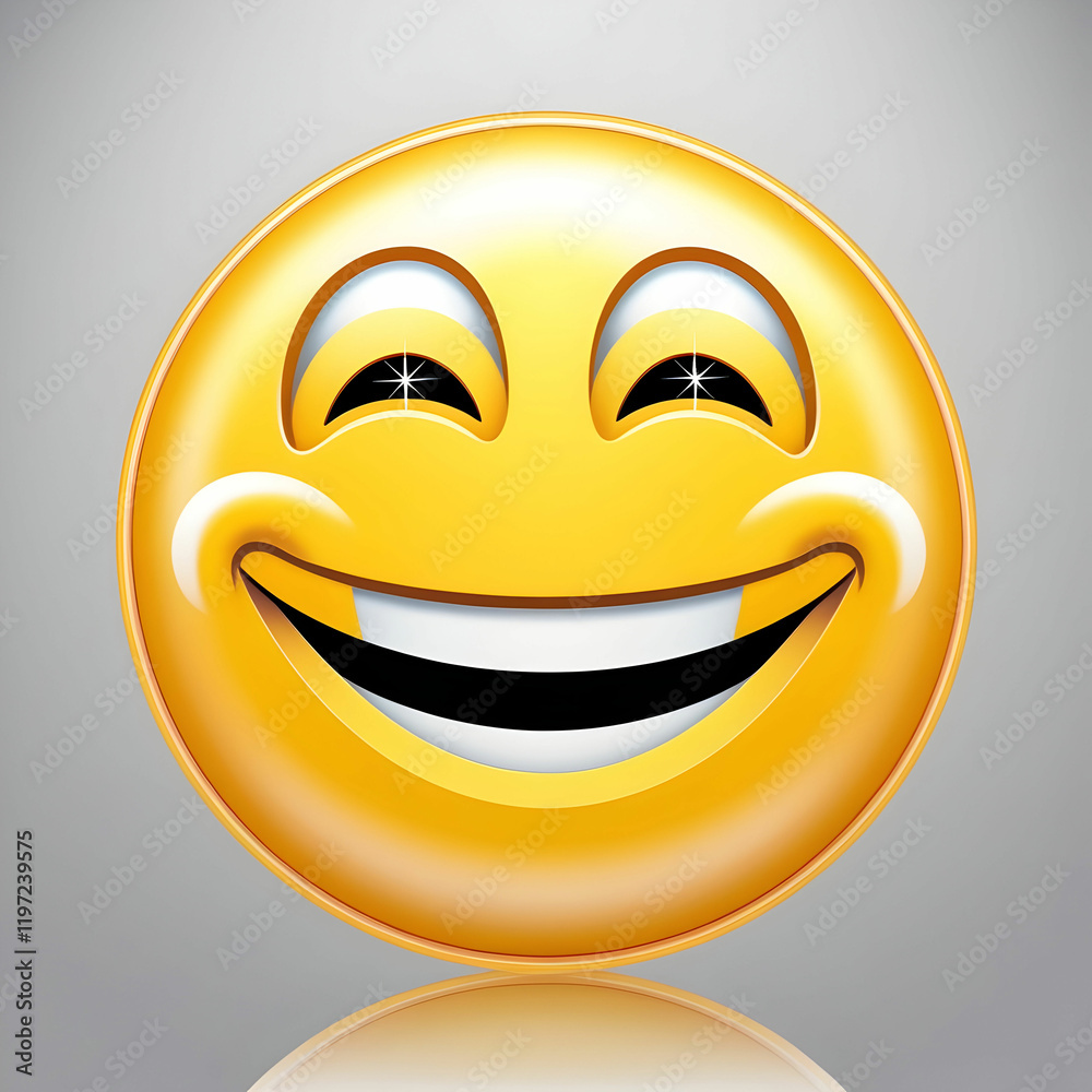 Fototapeta premium 3d yellow emoji with a smiling face on a transparent background