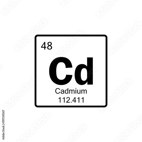 periodic table Cadmium line icon