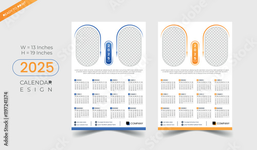 calendar design template for a business wall 2025