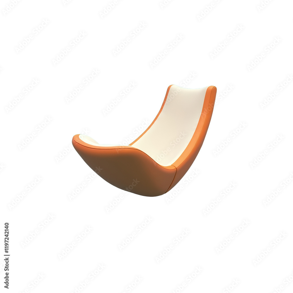 Fototapeta premium modern curved chair with an frame and cream seat