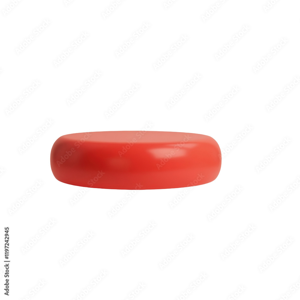 floating red cylinder against a pink backdrop floating red cylinder against a pink backdrop