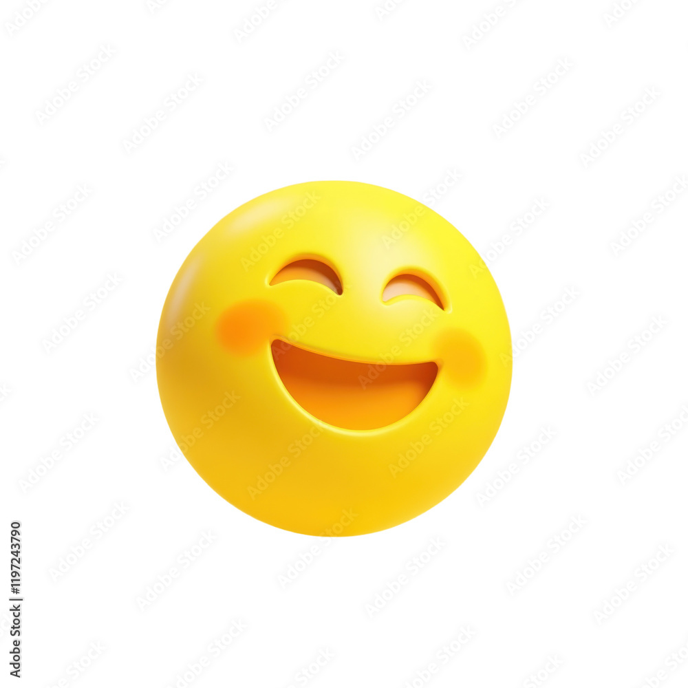 Fototapeta premium cheerful yellow emoticon with a joyful grin