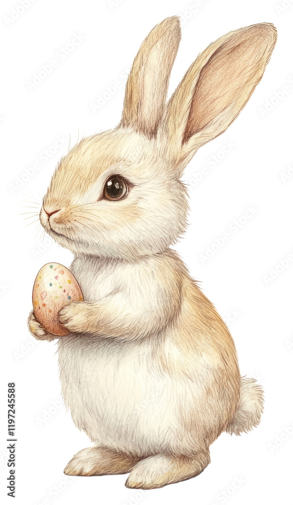 Fototapeta premium PNG Easter rabbit illustration colors spring.