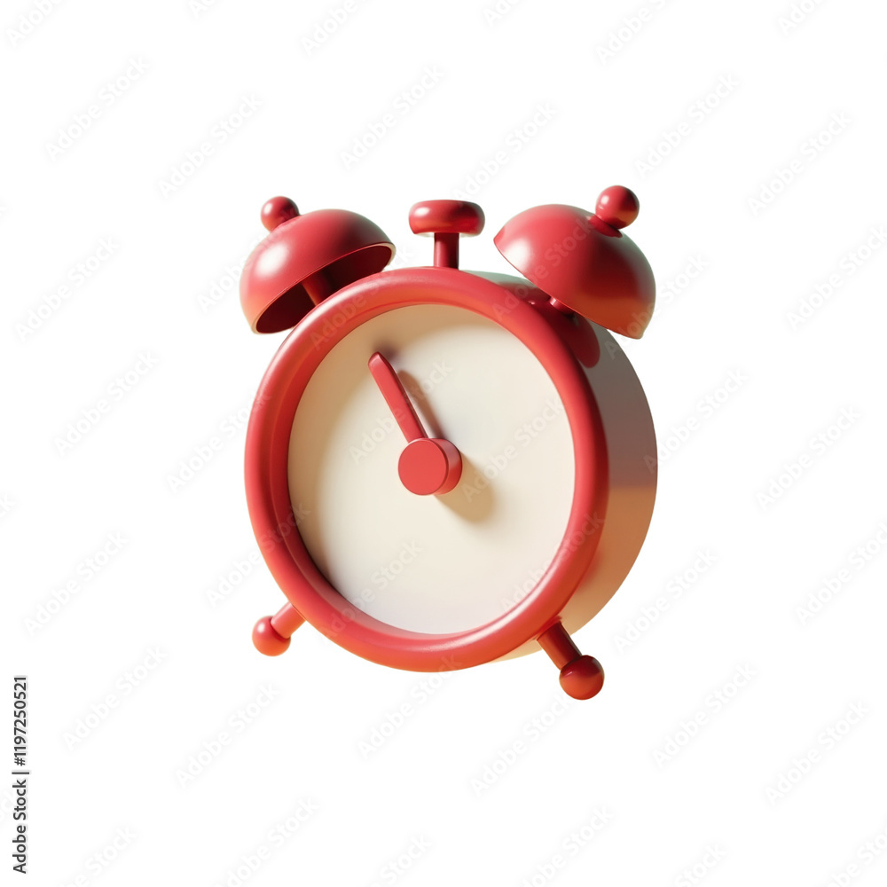 simple red alarm clock against a pastel background simple red alarm clock against a pastel background