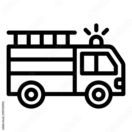Fire truck icon. Vector line icon