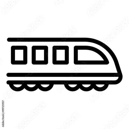 Train icon. Vector line icon
