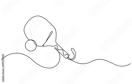 Playful Line Illustration for Table Tennis, One continuous line drawing pickleball ball. One line sport ball. One continuous line drawing pickleball ball. One line sport ball