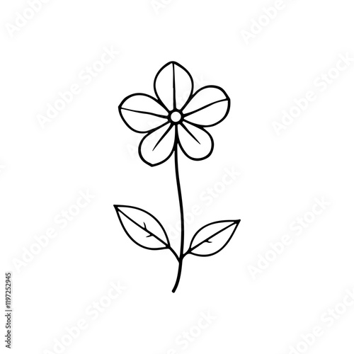 Outline Vector Illustration of Minimalist Flower Logo