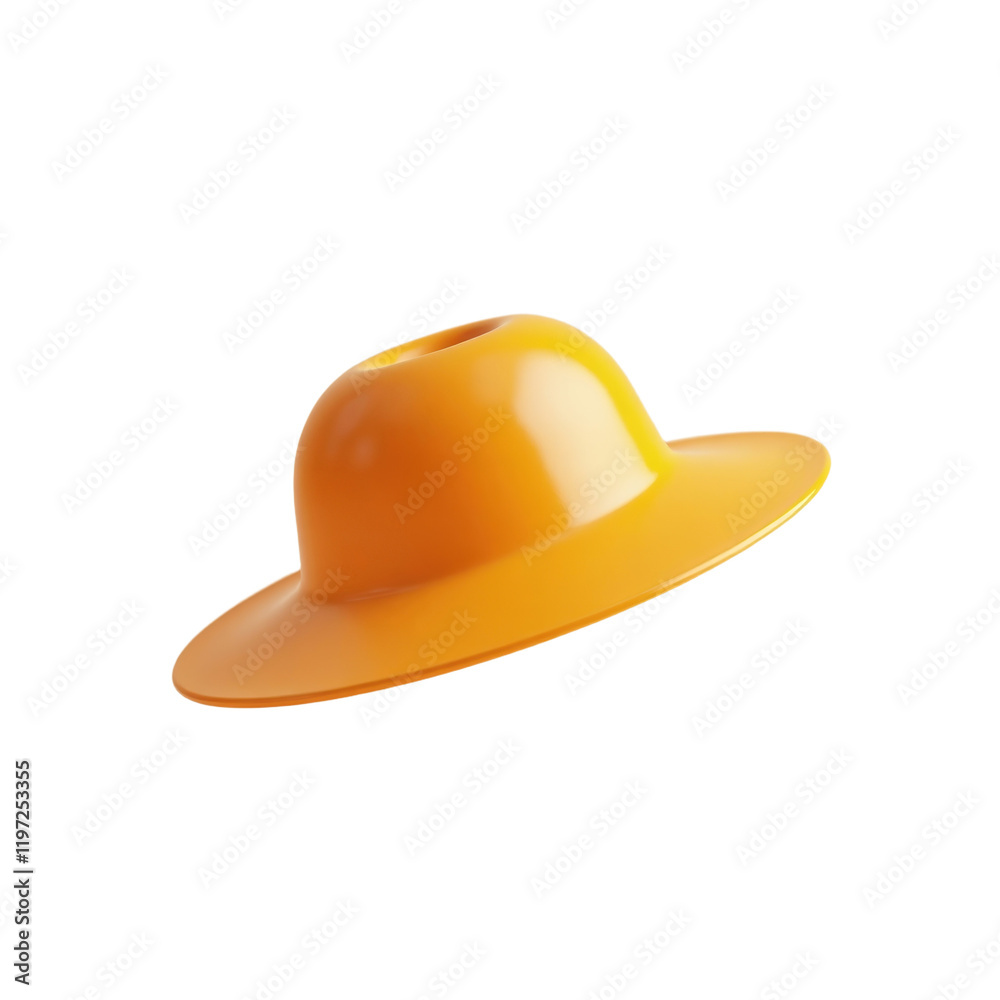 Fototapeta premium vibrant hat floats against a minimalist beige background