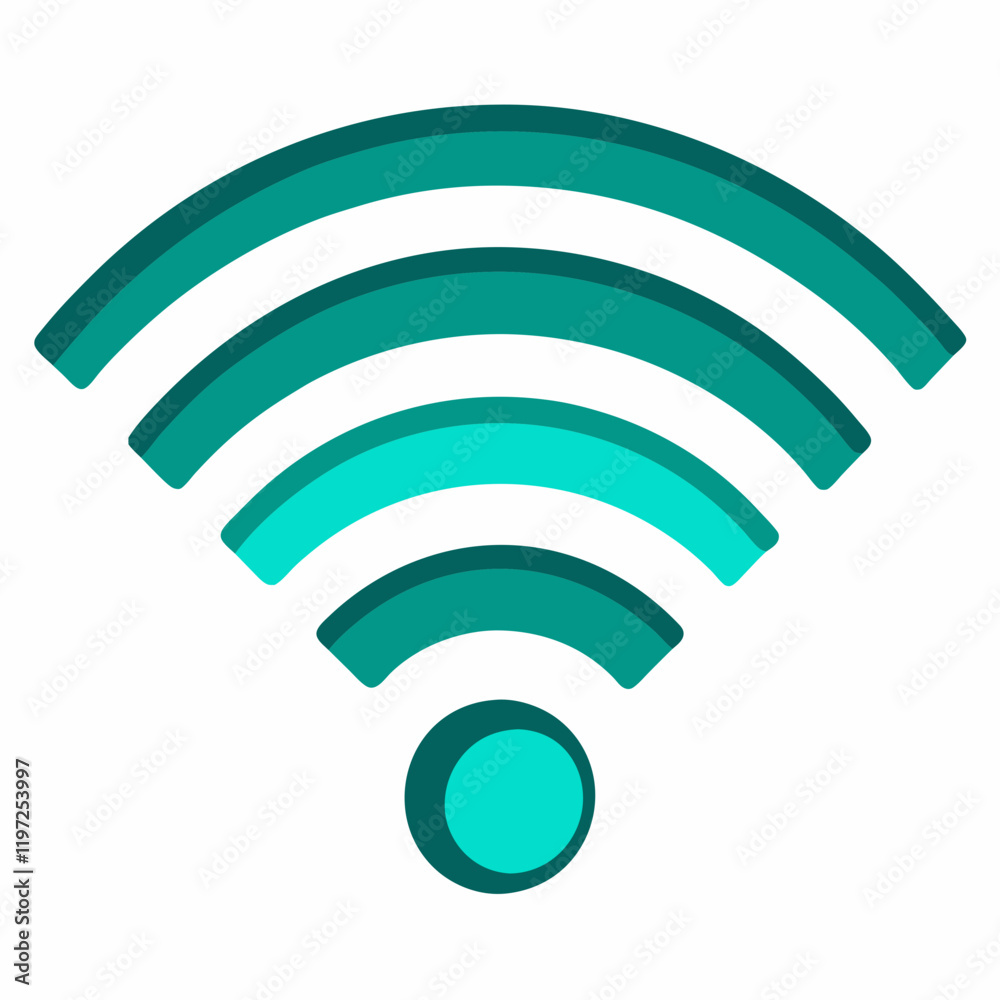 A stylized design showcases a symbol commonly associated with wireless connectivity A stylized design showcases a symbol commonly associated with wireless connectivity