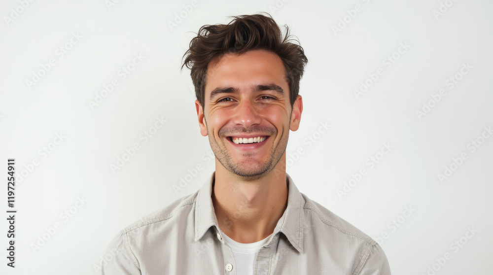 Portrait of a Young European Male with Stylish Fashion, Exuding Confidence and Charm Portrait of a Young European Male with Stylish Fashion, Exuding Confidence and Charm