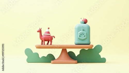 scale with eco-tourism icons 2d flat icons illustration photo