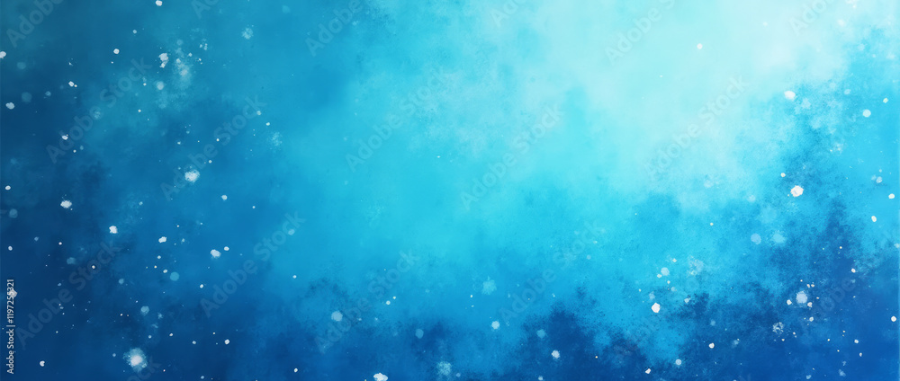 Rich Blue Watercolor Background Transitioning into Lighter Turquoise Tones with Scattered White Specks
