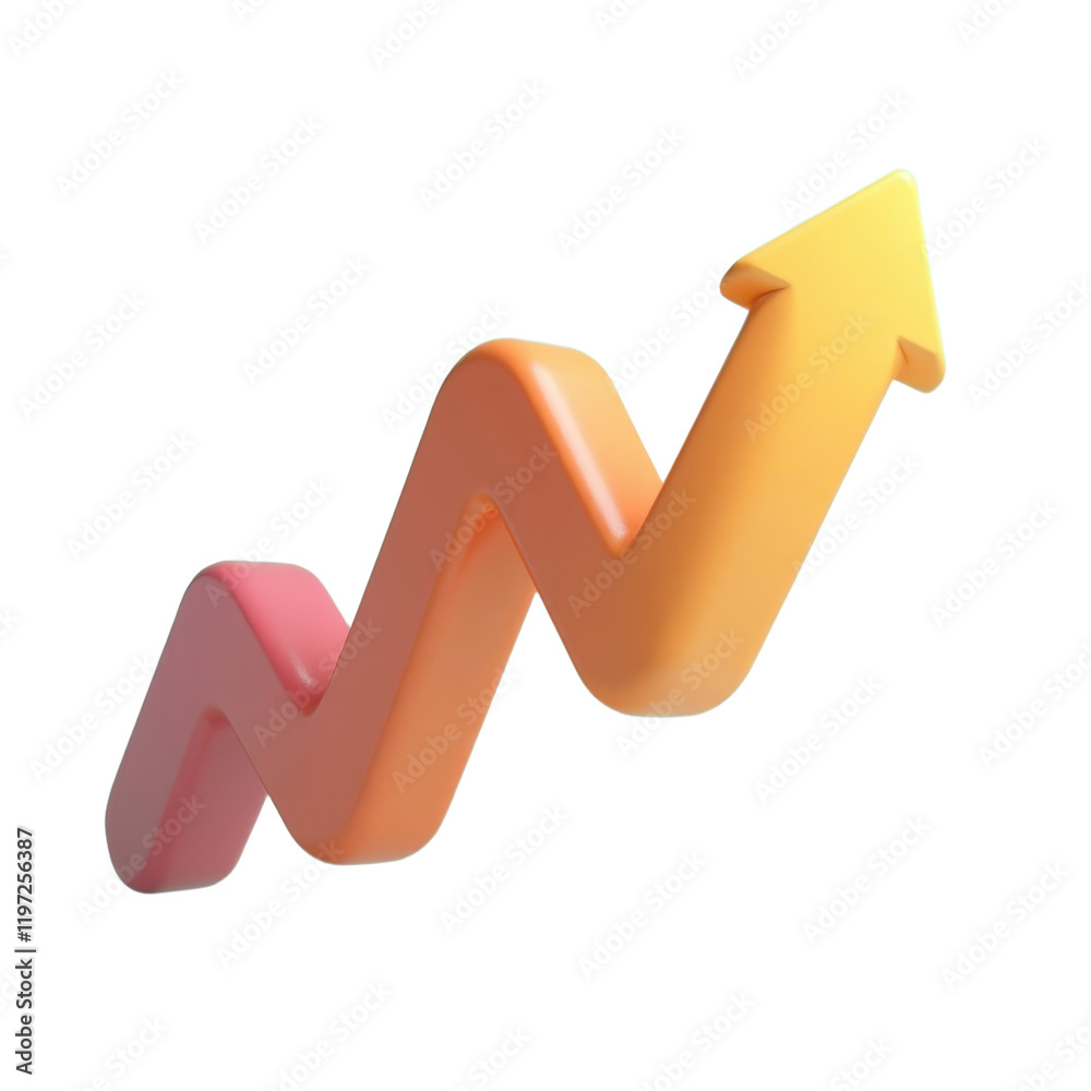 abstract 3d rendering of an upward-trending arrow depicting growth and progress abstract 3d rendering of an upward-trending arrow depicting growth and progress