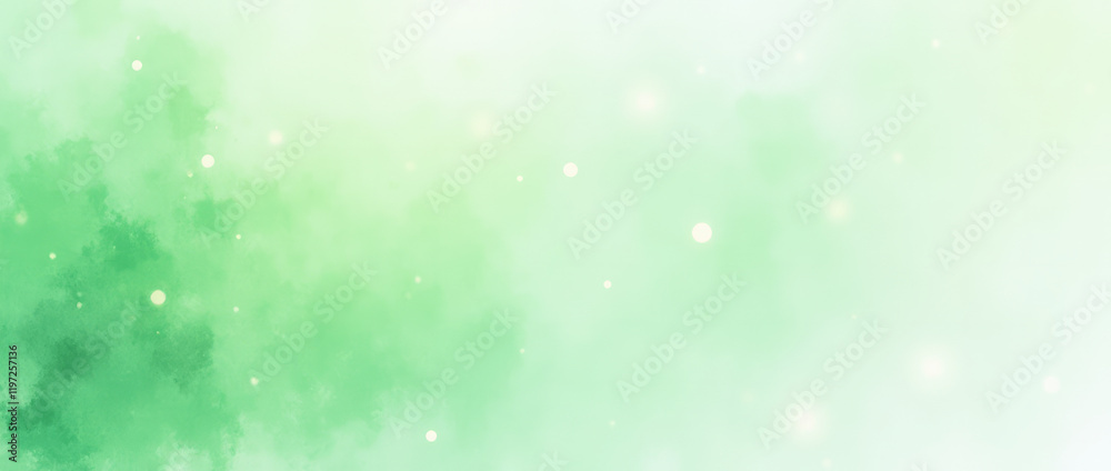 Watercolor Background in Vibrant Green Hues Blending into White, with Smooth Texture and Scattered Specks Watercolor Background in Vibrant Green Hues Blending into White, with Smooth Texture and Scattered Specks