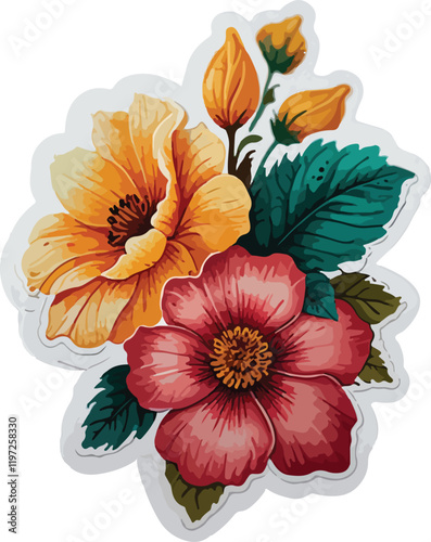 Flowers Stickers Victor Design 