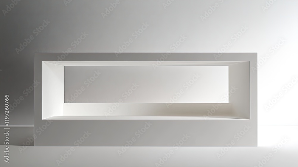 Minimalist white display shelf interior studio backdrop Minimalist white display shelf interior studio backdrop