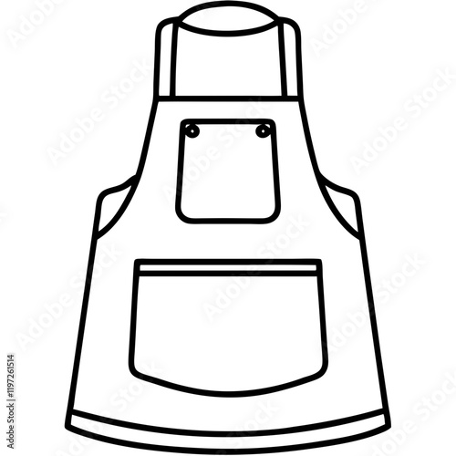 Cooking apron black outline icon vector illustration