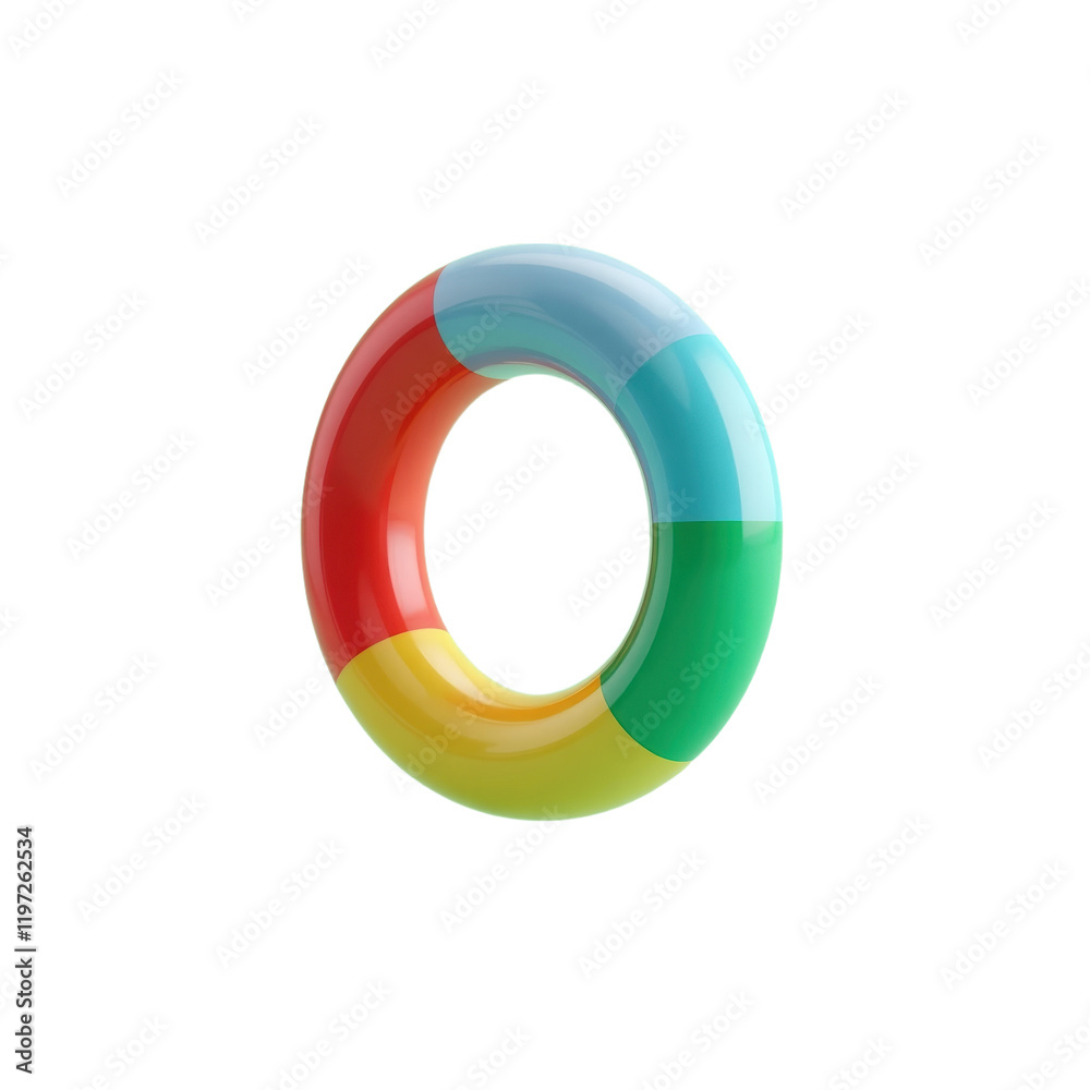 multicolored ring with four segments against a light green background multicolored ring with four segments against a light green background