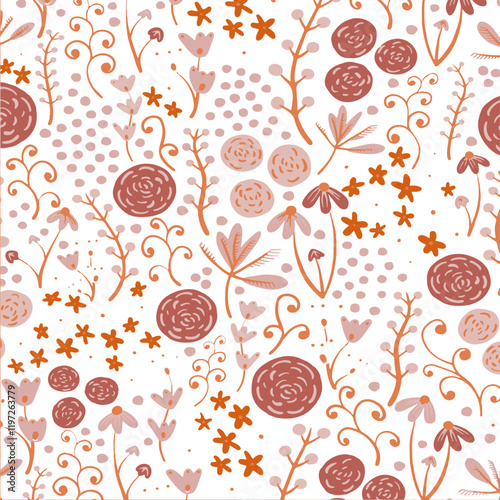 Vintage Pattern Flower Floral illustration Design Vector 