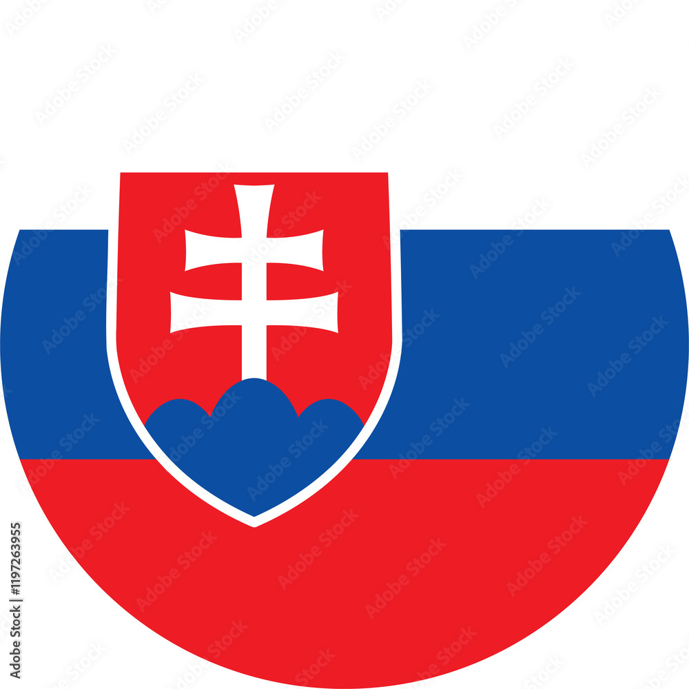 Fototapeta premium Slovakia country flag icon, Slovakian circle button