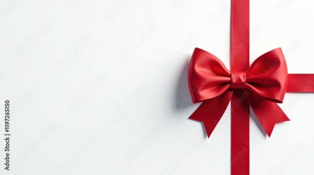 A vibrant red satin ribbon bow tied elegantly on a pristine white background, perfect for celebratory designs or elegant presentations. A vibrant red satin ribbon bow tied elegantly on a pristine white background, perfect for celebratory designs or elegant presentations.