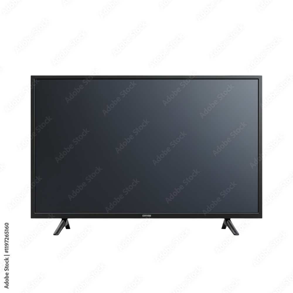 Isolated 3D Displaying Only Black Television on Transparent Background Isolated 3D Displaying Only Black Television on Transparent Background
