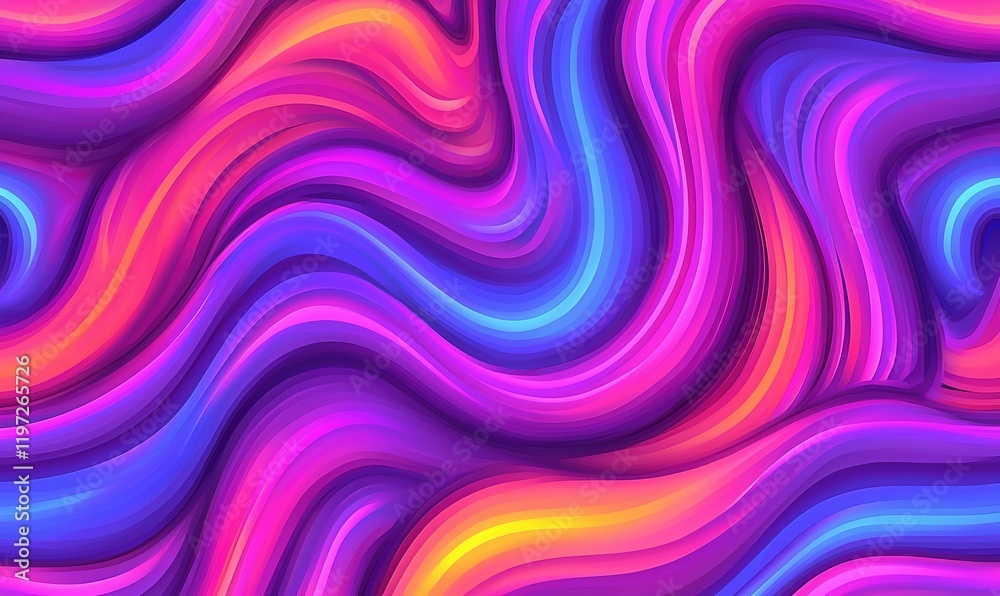 Fototapeta premium Vibrant swirling abstract background with neon colors, ideal for digital art or design projects