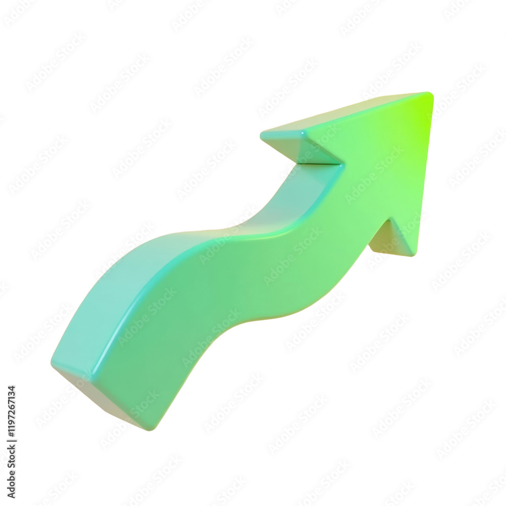 upward-pointing curved arrow in mint green against a background upward-pointing curved arrow in mint green against a background