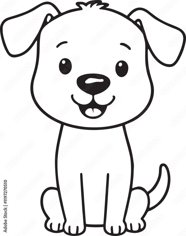 Fototapeta premium dog icon line art vector design