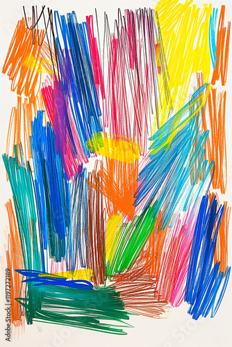 Colorful abstract scribble art creating dynamic visual experience