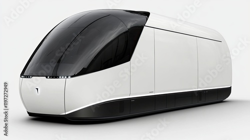Futuristic White Train Design Studio Render Against White Background