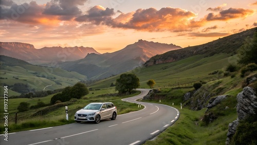 white car speed driving asphalt road at daytime