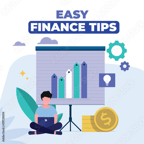 Financial chart Save money vector growth economy Plans Investment Strategy return Business growth