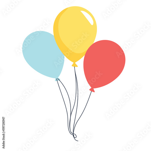 balloons flat vector illustration