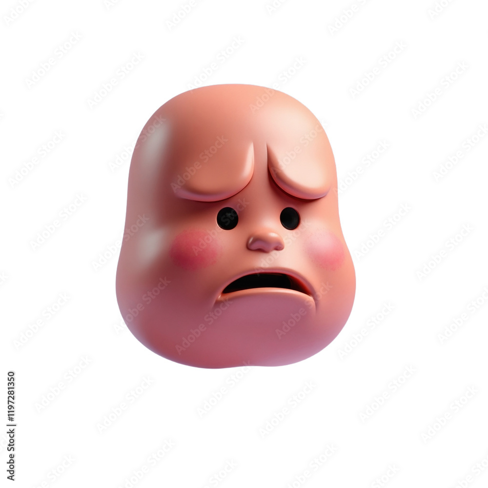3d render of a worried cartoon face 3d render of a worried cartoon face