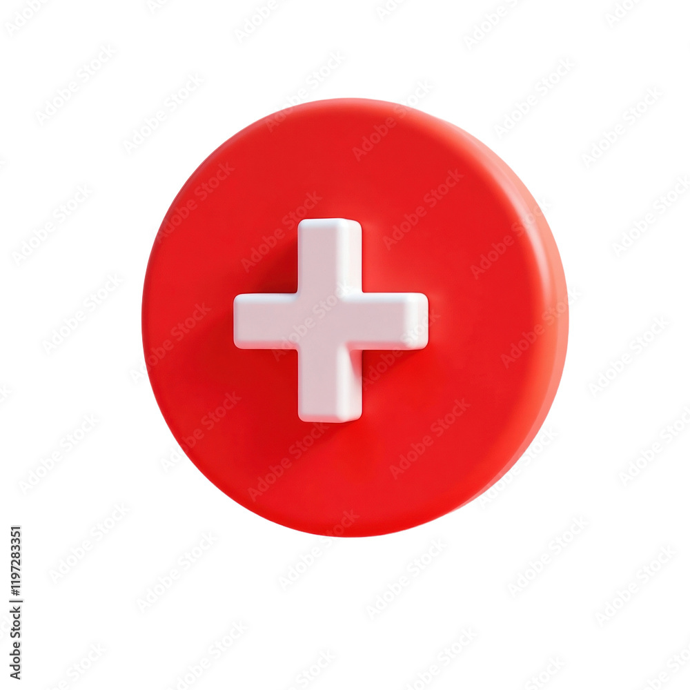 3d red circle with white medical symbol 3d red circle with white medical symbol