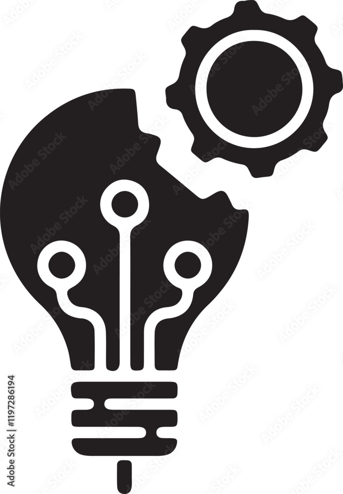 The illustration of a light bulb gear icon being controlled The illustration of a light bulb gear icon being controlled
