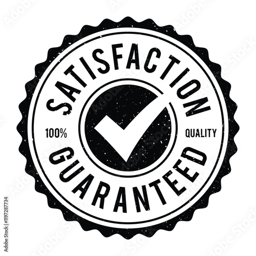 100% satisfaction guaranteed Emblem stamp logo