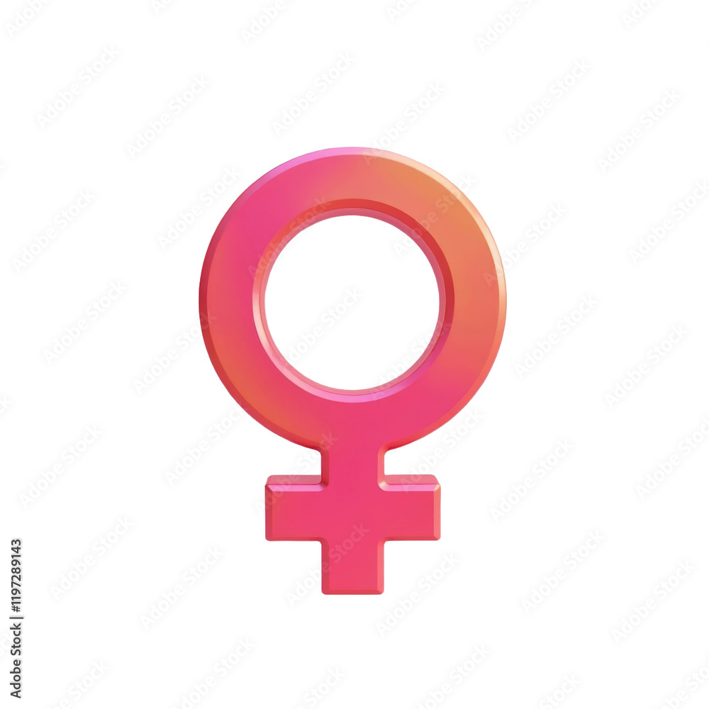 3d render of glossy pink female symbol 3d render of glossy pink female symbol
