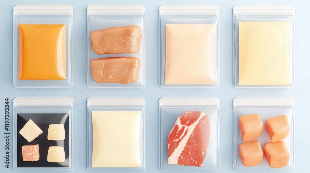 Fototapeta premium Assorted Food Items in Plastic Bags