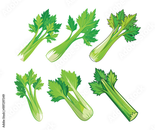 set of celery and parsley