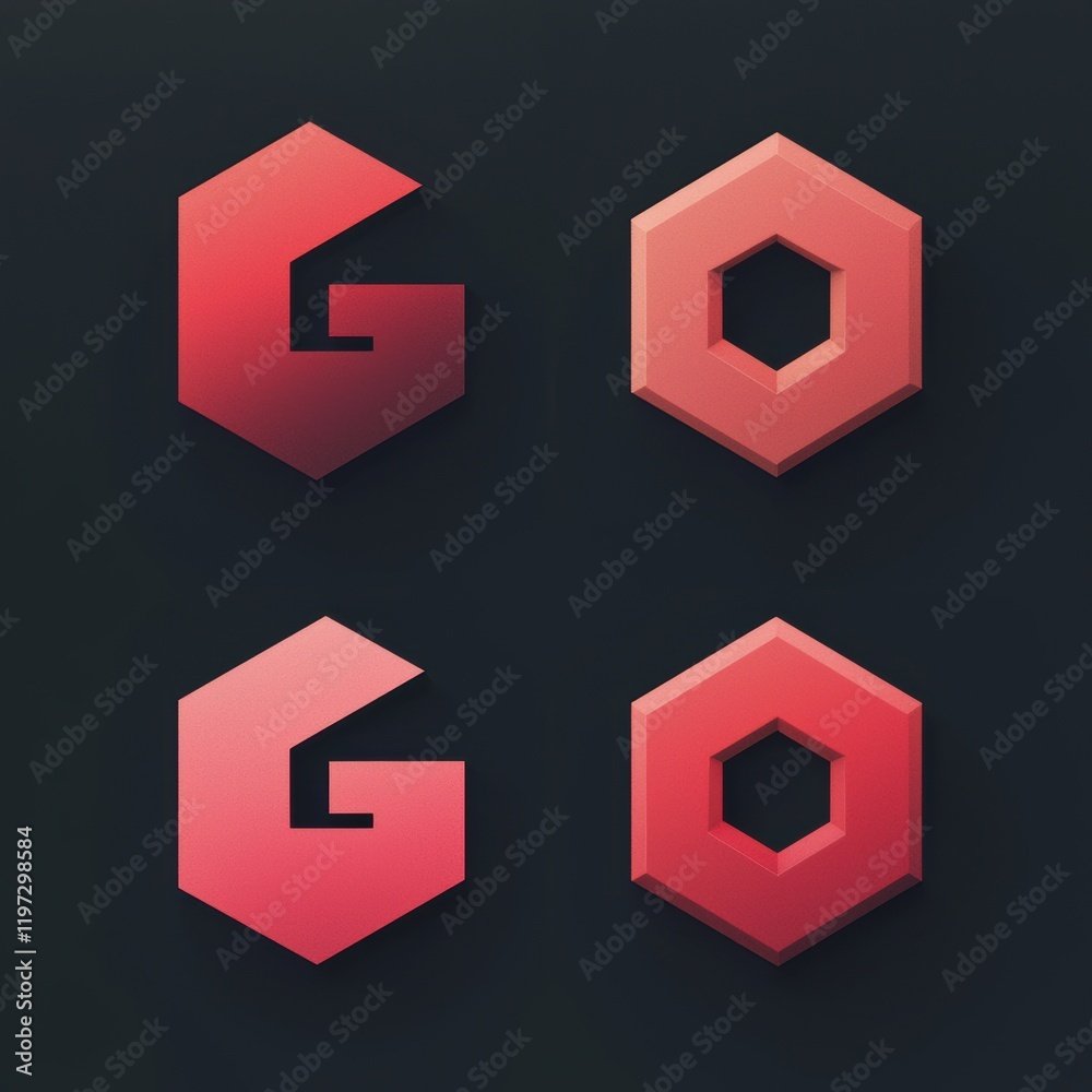 Modern Geometric Logo Design with Hexagonal and G Elements Modern Geometric Logo Design with Hexagonal and G Elements