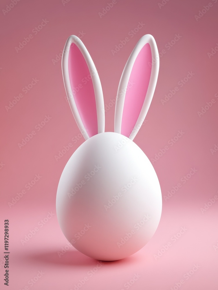 Fototapeta premium Easter egg with bunny ears Minimal concept.