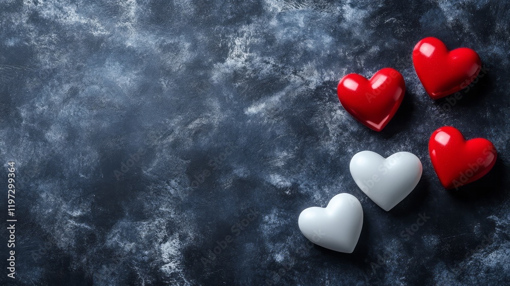 Valentines day background with red and white hearts. Copy Space Valentines day background with red and white hearts. Copy Space