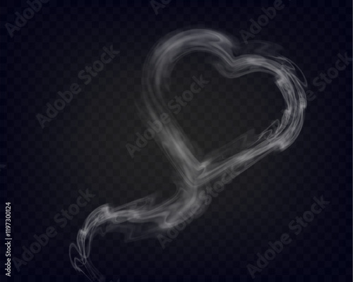 	
Transparent smoke heart shape with a soft, ethereal design, perfect for love and romantic themes.	
