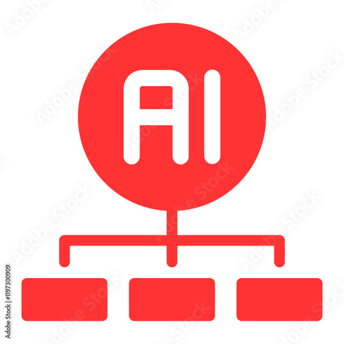 deep learning red icon